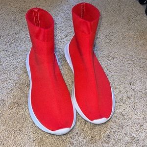 Red sock shoes